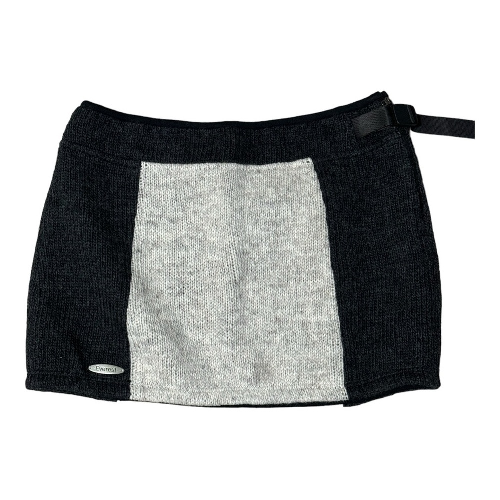 Everest Designs "cami” 100%‎ Wool Mini Skirt Gray size L Large Winter Boho Fun